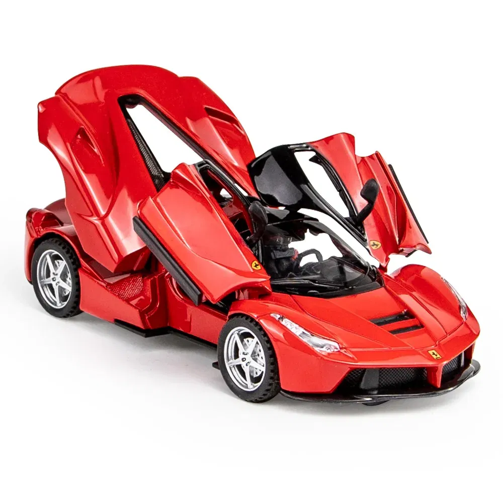 Color: WHITE - 1:32 Ferrari Laferrari SF90 P80C 488 Alloy Car Model Diecasts Metal Toy Vehicles Car Model Simulation Sound Light Collect gifts