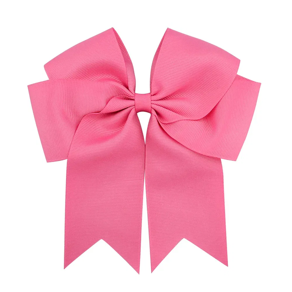Color: Gold - 6 Inches Colorful Elegant Hair Bows With Clip Kids Girls Grosgrain Ribbon Hair Clip Hairgrips Headwear Baby Hair Accessories