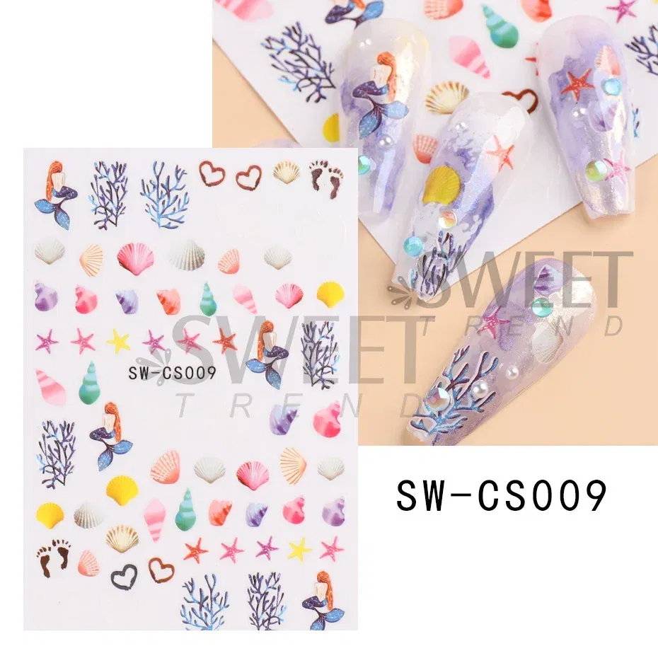 Color: Antique Brass - 5D Embossed Elk Nail Art Sticker Cute Christmas Winter Santa Claus Snowflake Gingerbread Man Engraved Slider Manicure Decoration