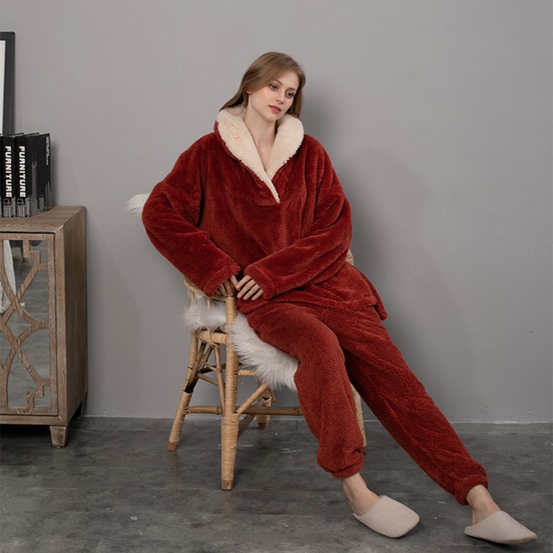 CosyMatch: Flannel Couples Pajama Set - Thickened for Home Comfort