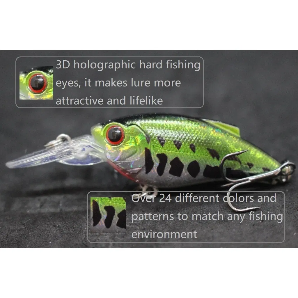 Color: Powder Blue - wLure Fishing Lure Wobbler 9.4g 7cm Loud Rattling Weight Transfer to Make Longer Casting 2 #6 Treble Hooks ABS Construction C647