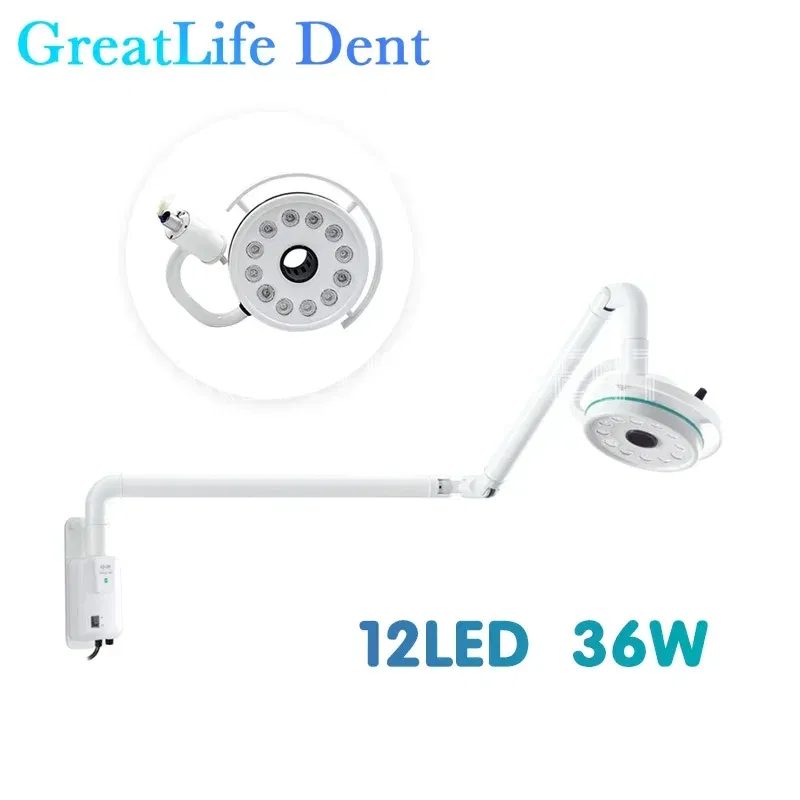 Ships From: CHINA, Color: 4 - GreatLife Dent Wall-Mounted 36w 12Leds Lamp Dental Oral Light For Dentistry Clinic Operation Shadowless Surgical Lamp