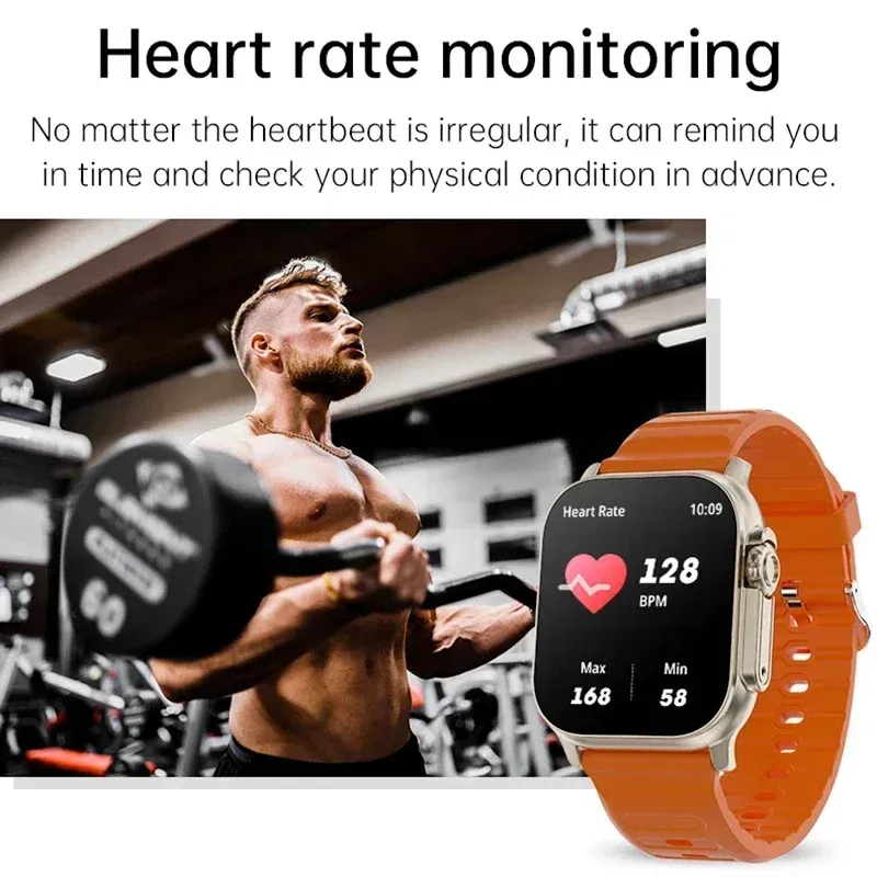 Color: WHITE - New Watch T800 U2 Smart Watch 49mm 2024 New NFC Men Women GPS Track Bluetooth Call BT Music Games Wireless Charging Smartwatch
