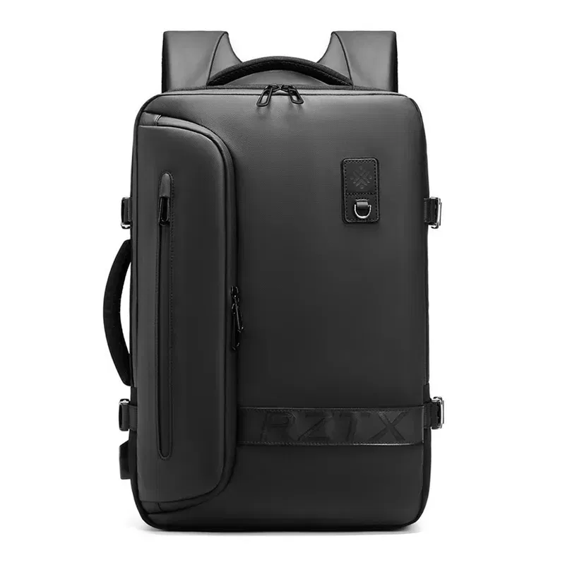 Color: Beige - Travel Men Expanded Laptop Backpack vacuum compression hiking Backpack USB charging Business Large Capacity Backpack For Pumps
