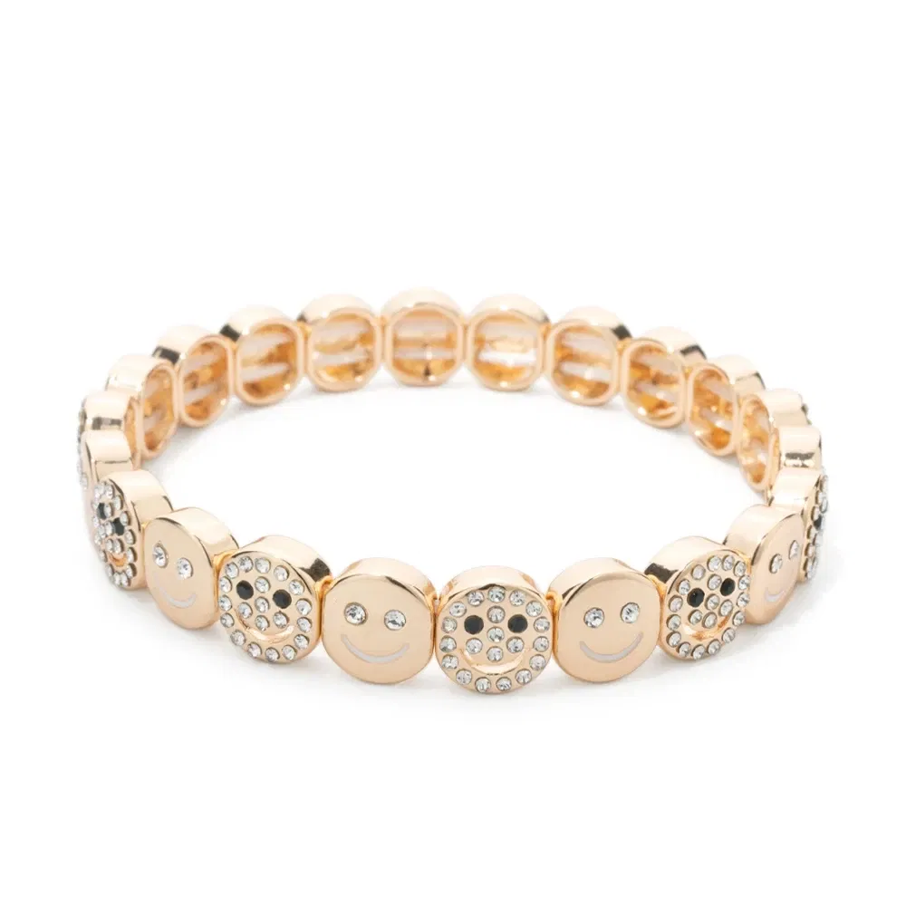 Metal Color: cubic zirconia, Ships From: CHINA, Diameter: 50-52mm - 2024 New Rhinestone Happy Bangle For Women Diamond Hand Accessory