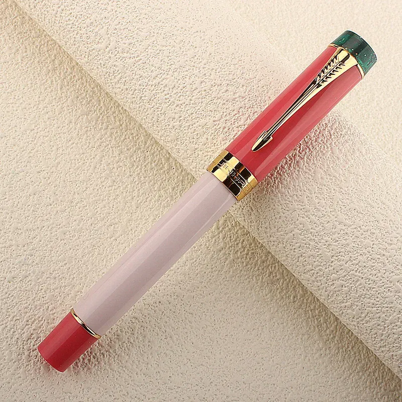 Color: Blue, Nib Size: MF - JINHAO 100 Centennial Fountain Pen Resin Gold Clip Nib EF F M Students Pens Business Stationery School Office Supplies PK 9019