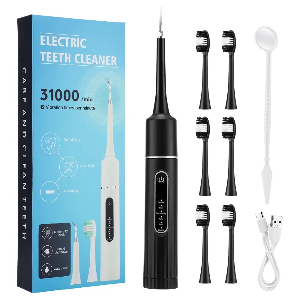 Color: Blue - Electric Sonic Vibration Toothbrush Dental Scaler Teeth Whitening Plaque Calculus Coffee Smoke Stains Tartar Removal Tooth Clean