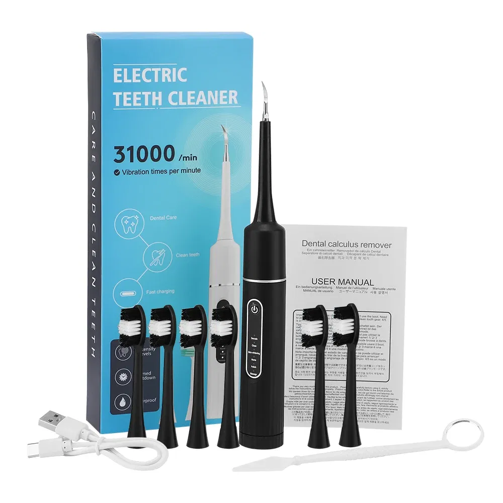 Color: Blue - Electric Sonic Vibration Toothbrush Dental Scaler Teeth Whitening Plaque Calculus Coffee Smoke Stains Tartar Removal Tooth Clean