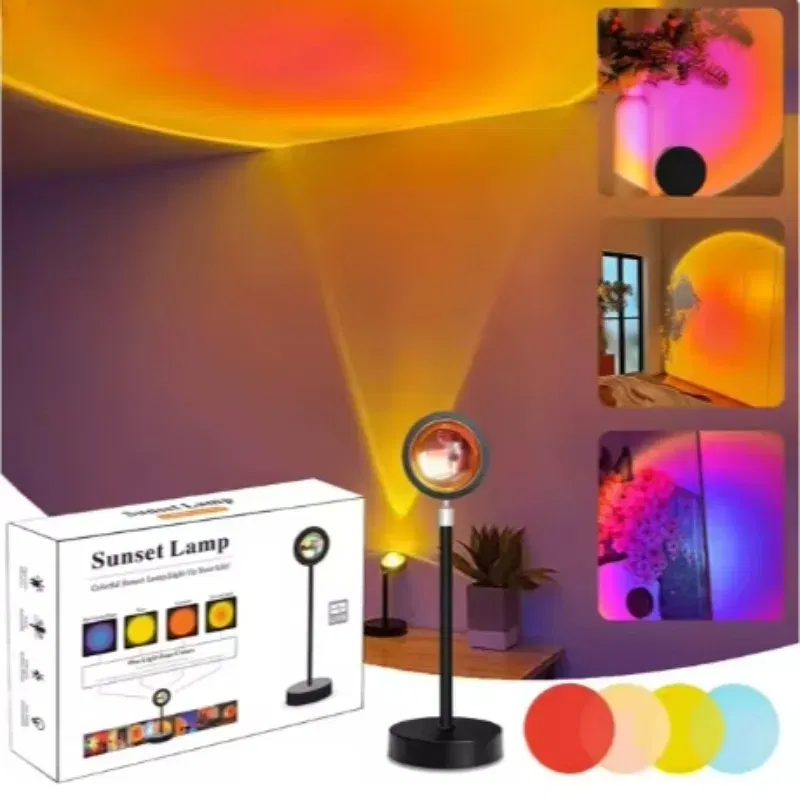 Color: WHITE - Intelligent LED Rainbow Sunset Projection Light Bar Coffee Shop Home Living Room Bedroom Background Wall Atmosphere Lighting