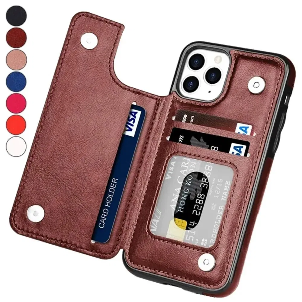 Material: Vinyl, Color: Blue - Leather Wallet Case for iPhone 15 14 13 12 11 Pro Max Mini Wallet Case XR X XS Max 8 7 6S 6 Plus SE 2022 2020 Card Holder Flip