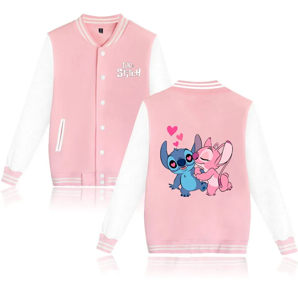 Color: Turquoise, Size: XXS - Lilo Stitch Baseball Jacket Men Women Hip Hop Harajuku Jackets Streetwear Kids Boys Girls Loose College Coats