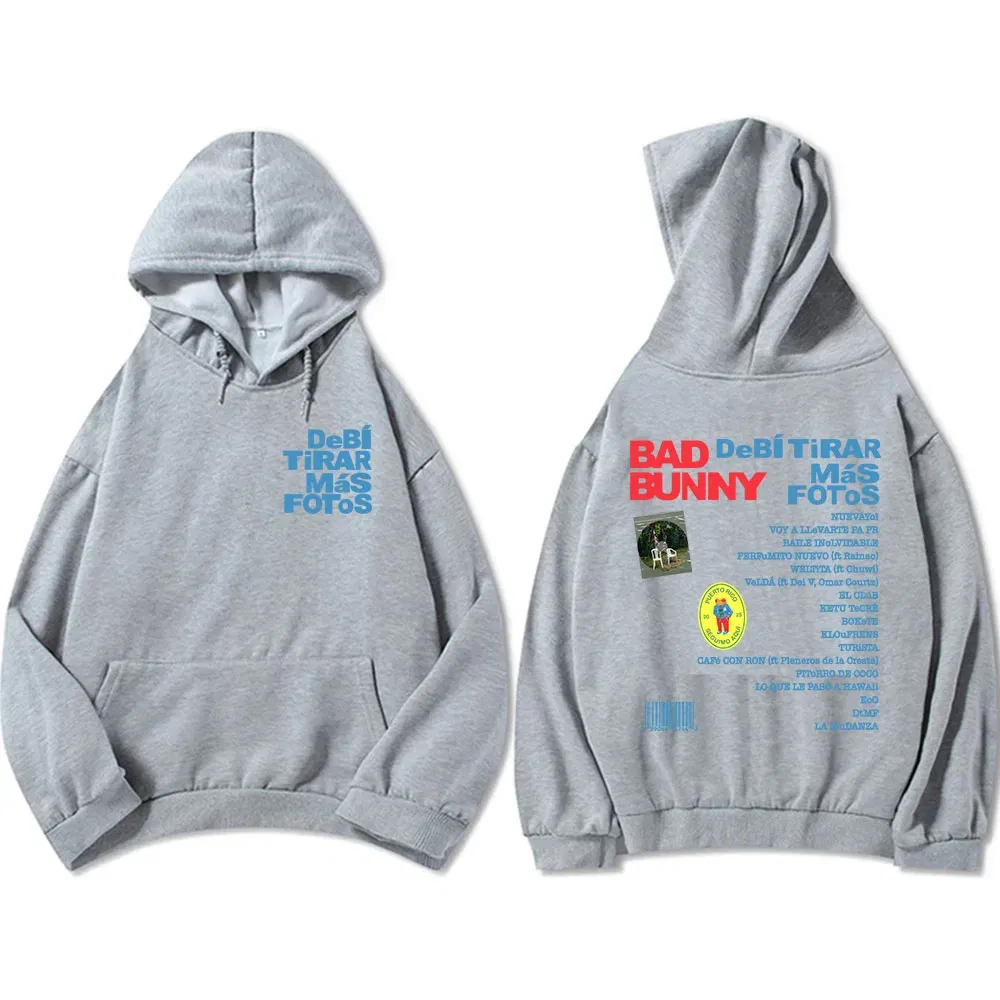 Color: army green, Size: M - Unisex Streetwear Bad Bunny DTMF Hoodies 2025 New Album Deb? Tirar Más Fotos Printing Sweatshirts Winter Comfortable Male Hoodie