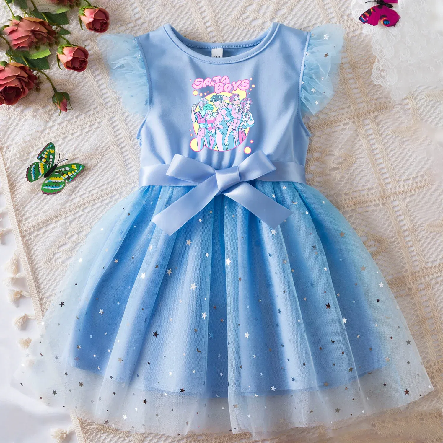Color: MULTI, Size: One Size, Height: 158 - KPop Demon Hunters Girls Dress Kids Party Halloween Carnival Birthday Party Clothes Princess Tutu Dresses Costume Children Gift