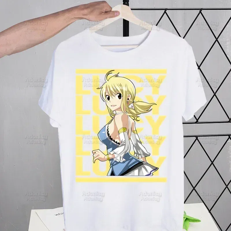 Color: army green, Size: L - Anime Fairy Tail Cartoon Natsu Erza Gray Lucy T-shirts Summer Men/Women Hip Hop Tshirt Streetwear t shirts Short Sleeve Tops