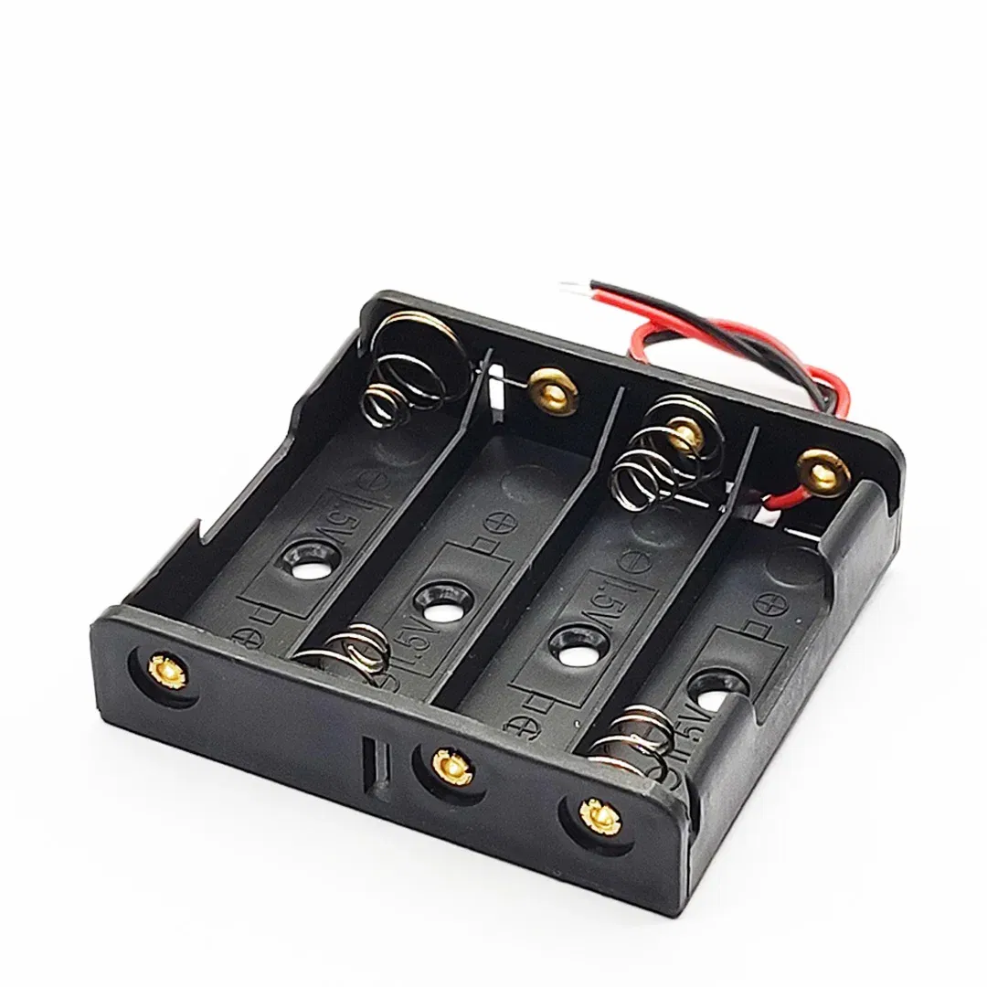 Color: Green - AA Battery Holder AA 14500 Size Power Battery Storage Case AA Battery Box 14500 Box Leads With 1 2 3 4 Slots drop shipping
